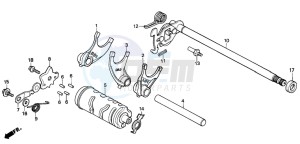 CB250 drawing GEARSHIFT DRUM