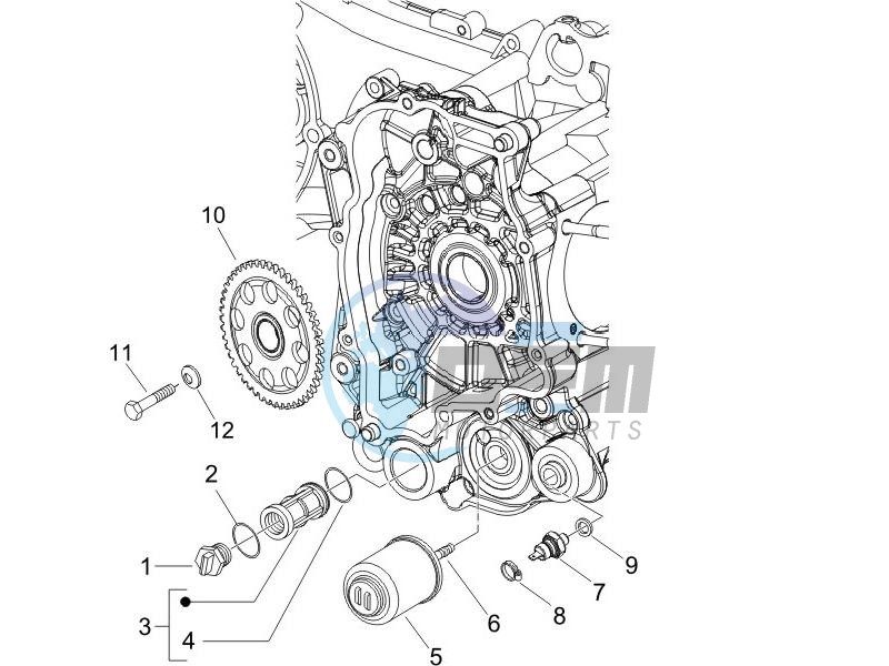 Flywheel magneto cover - Oil filter