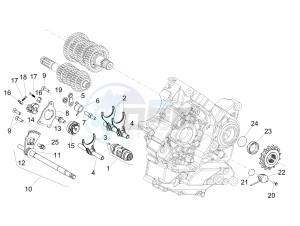 SHIVER 900 E4 ABS NAVI (EMEA) drawing Gear box / Selector / Shift cam