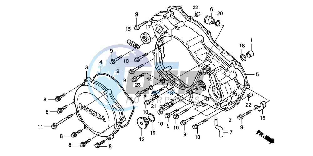 R. CRANKCASE COVER (TRX450R4,5)