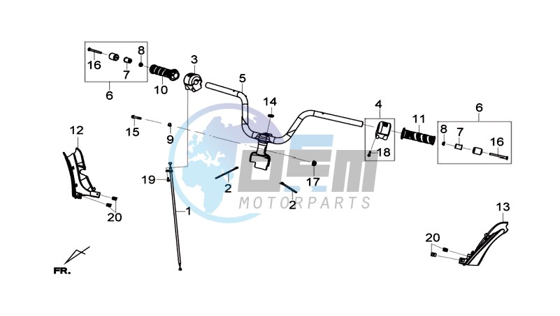 HANDLEBAR / BRAKE LEVERS CPL  L/R