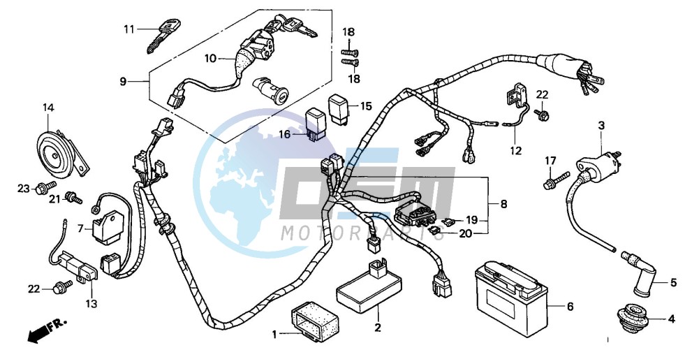 WIRE HARNESS/ IGNITION COIL/BATTERY