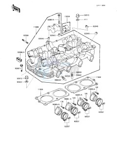 KZ 1000 J (J1-J3) drawing CYLINDER HEAD