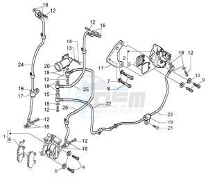 Nexus 500 drawing Brakes pipes - Calipers