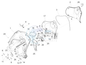 Fly 150 4T 3V ie (USA) drawing Front glove-box - Knee-guard panel