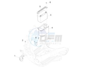 Sprint iGET 125 4T 3V ABS (EMEA) drawing Remote control switches - Battery - Horn