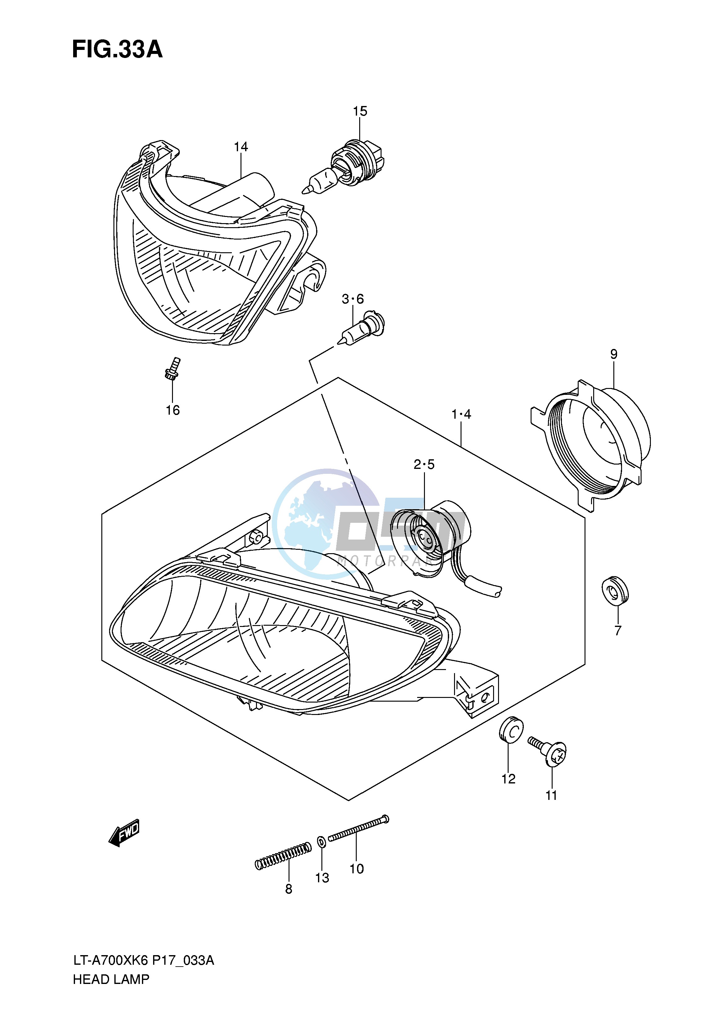 HEADLAMP (MODEL K6 F.NO.5SAAP41A 67110001~)