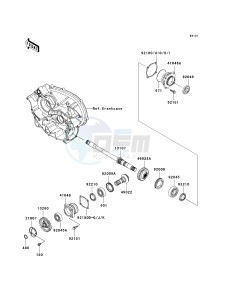 KVF700 D [PRAIRIE 700 4X4 TEAM GREEN SPECIAL EDITION] (D1) D1 drawing FRONT BEVEL GEAR