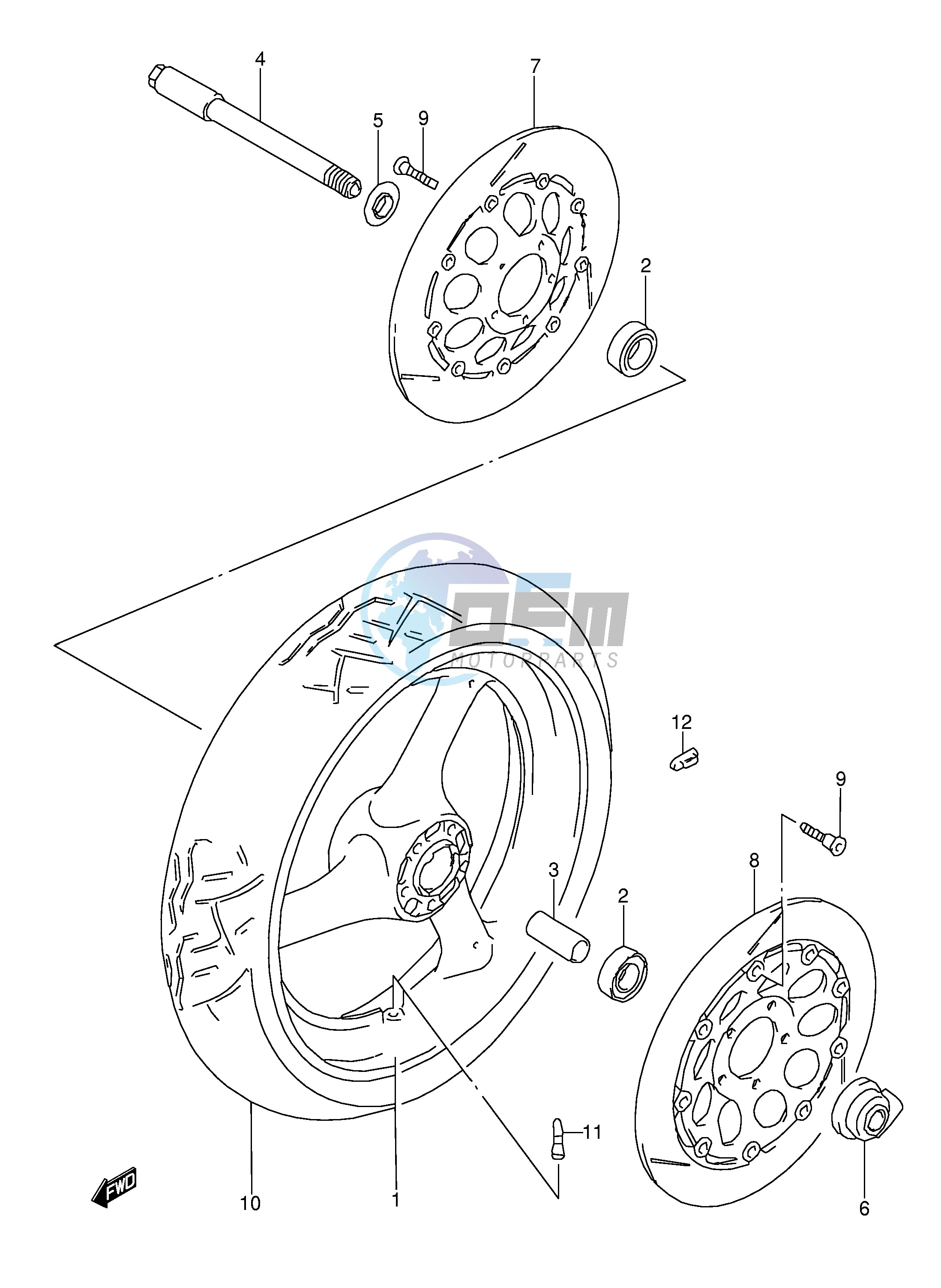 FRONT WHEEL (MODEL P R)