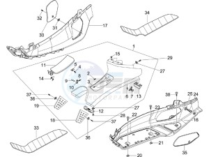 X Evo 125 Euro 3 (UK) drawing Central cover - Footrests