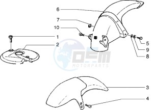 Runner 50 drawing Front and rear mudguard