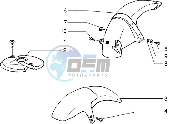 Front and rear mudguard