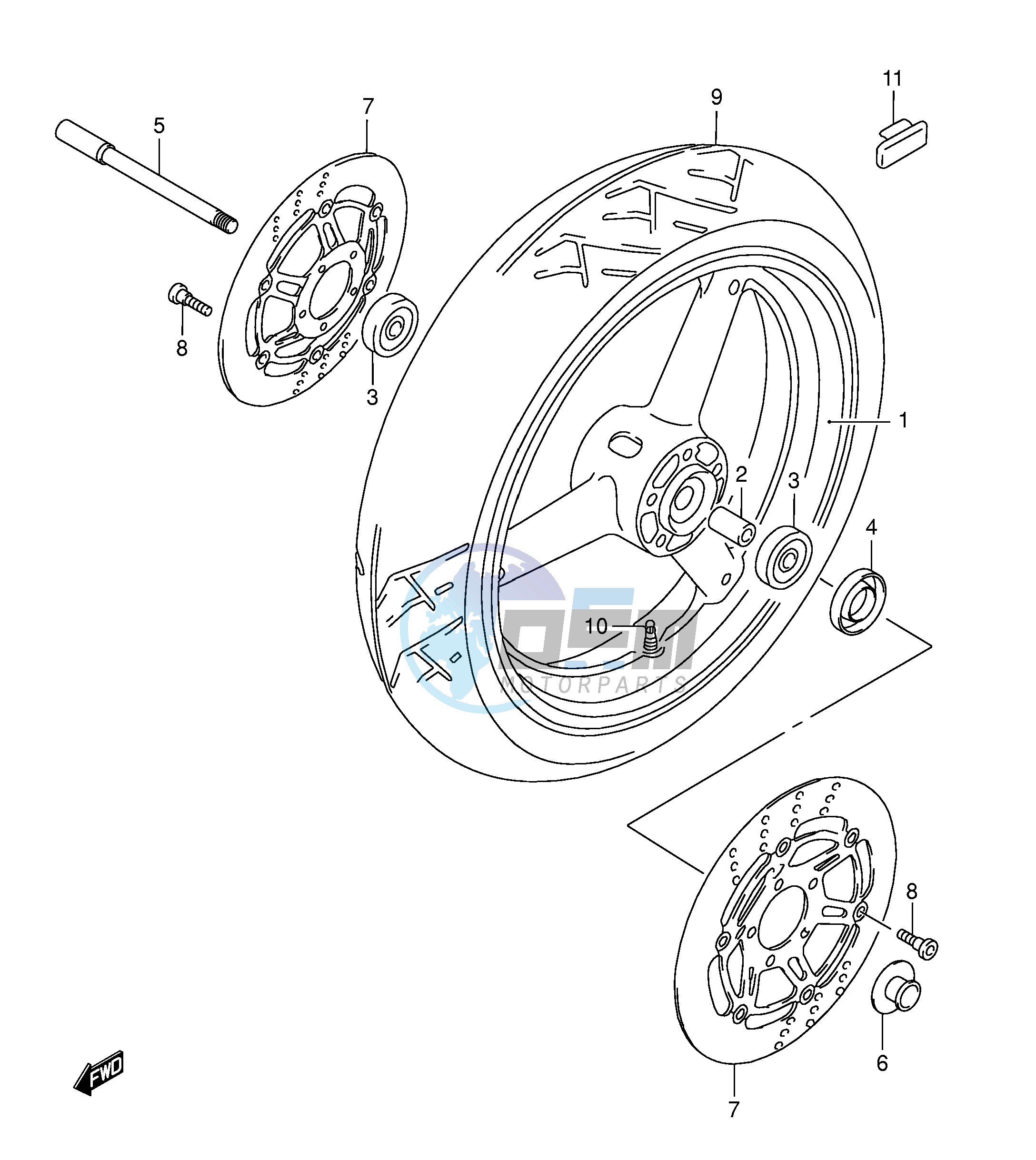 FRONT WHEEL (MODEL K3)