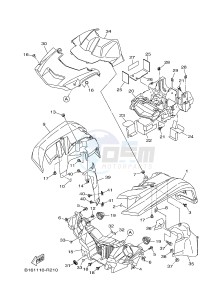 YFM700FWB KODIAK 700 (B165) drawing FRONT FENDER