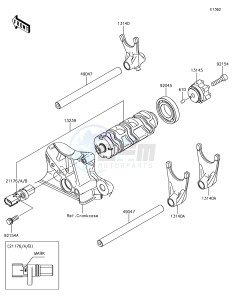 Z1000SX ZX1000WHF XX (EU ME A(FRICA) drawing Gear Change Drum/Shift Fork(s)