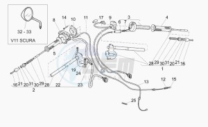 V 11 1100 Le Mans - Sport Naked Le Mans/Sport Naked drawing Handlebar - controls