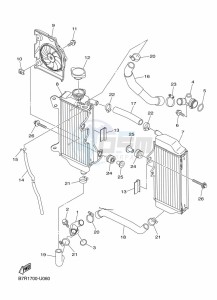 WR450F (B7R4) drawing RADIATOR & HOSE