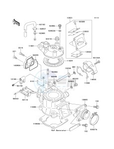 KX 85 A [KX85 MONSTER ENERGY] (A6F - A9FA) A7F drawing CYLINDER HEAD_CYLINDER