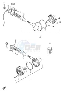 GN250 (E2) drawing TURN SIGNAL LAMP (MODEL T W X E1,P37)