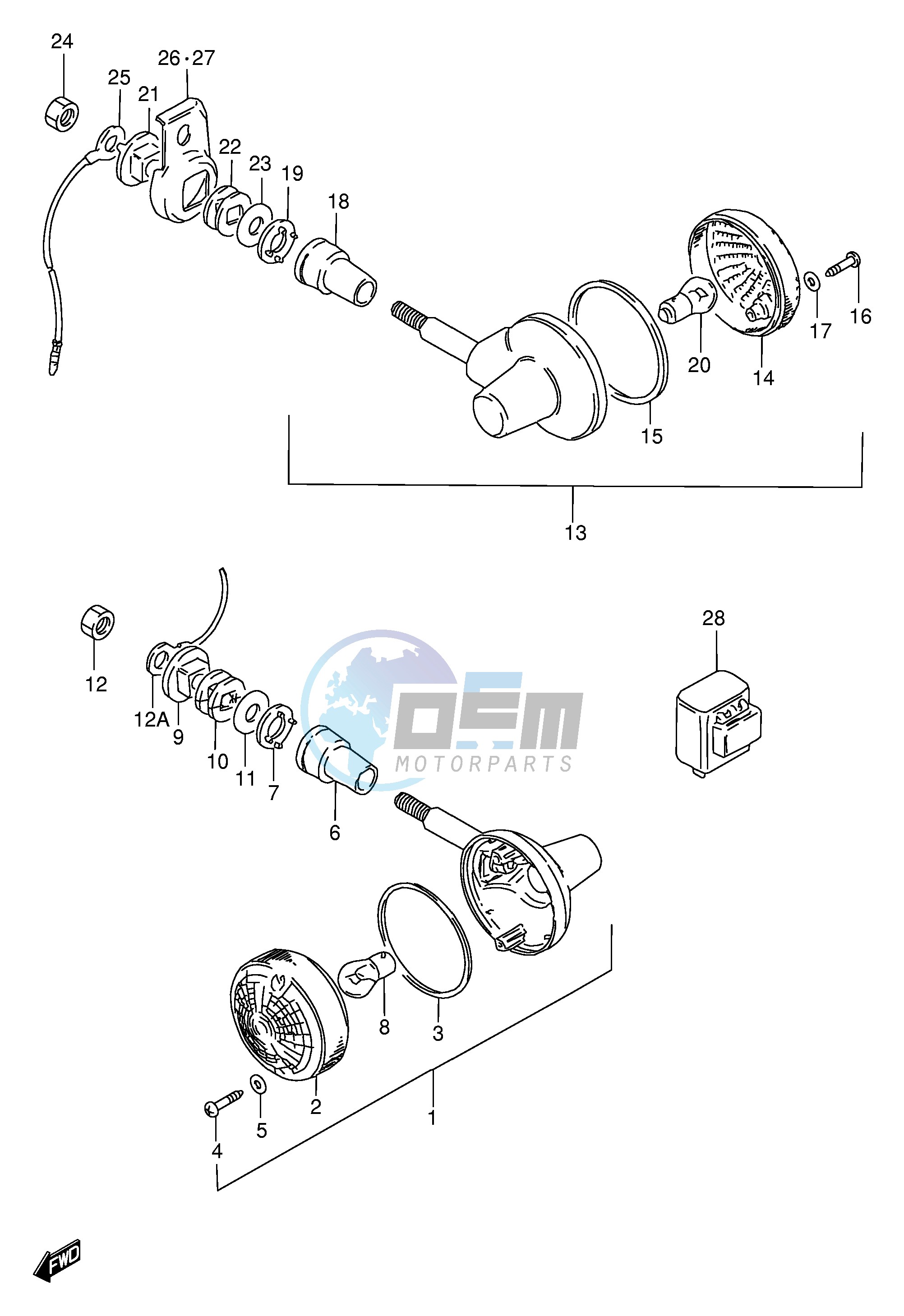 TURN SIGNAL LAMP (MODEL T W X E1,P37)