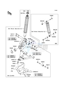 KVF360 4x4 KVF360ACF EU GB drawing Suspension