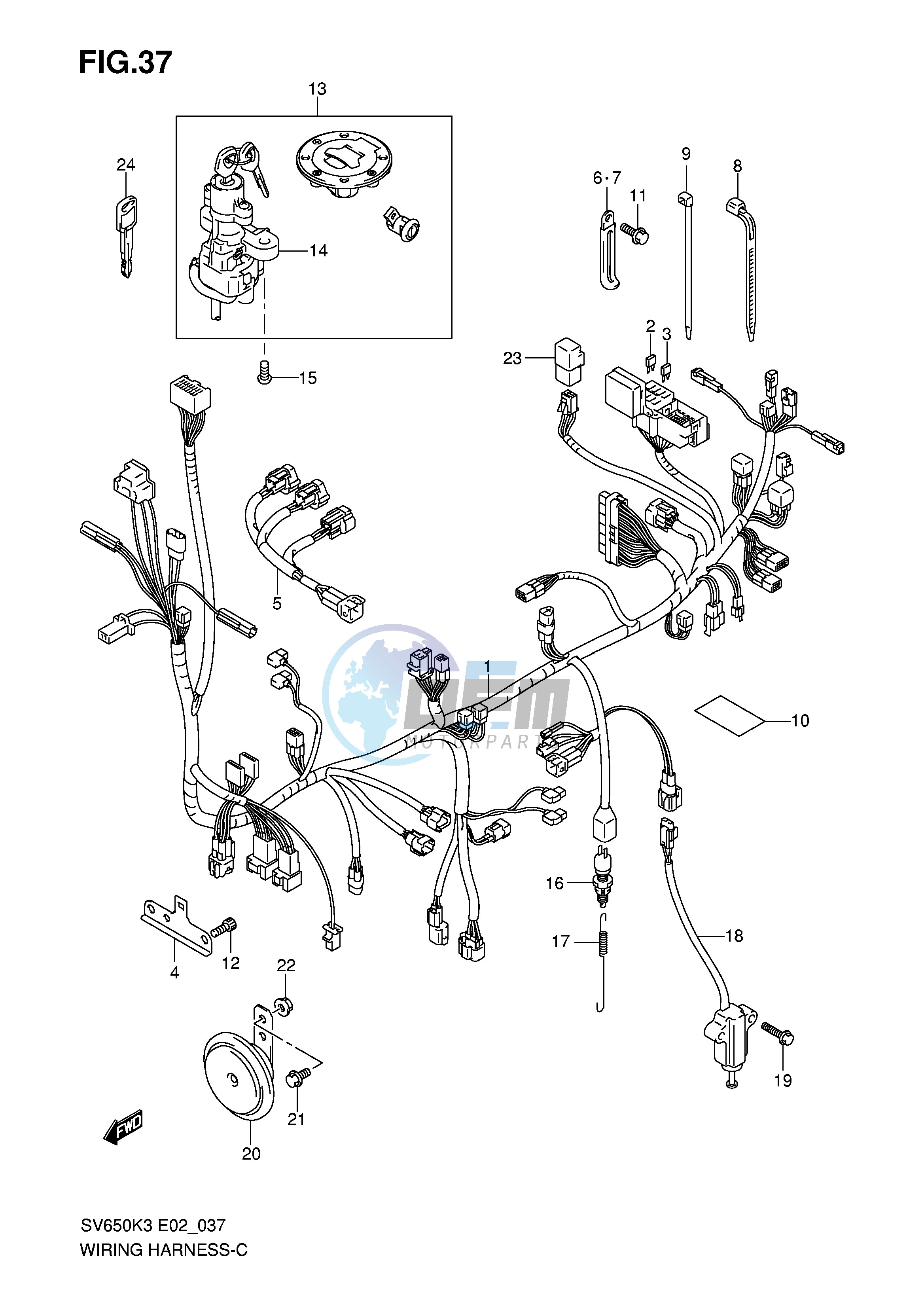 WIRING HARNESS (SV650K3 K4 UK3 UK4)