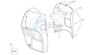 Scarabeo 125-150-200 (eng. Rotax) drawing Front body - Internal shield