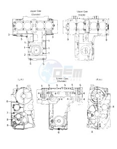 KZ 650 F (F1) drawing CRANKCASE BOLT & STUD PATTERN