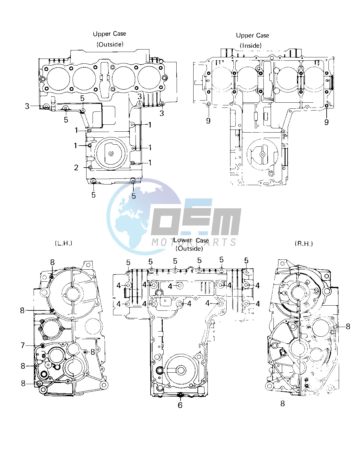 CRANKCASE BOLT & STUD PATTERN