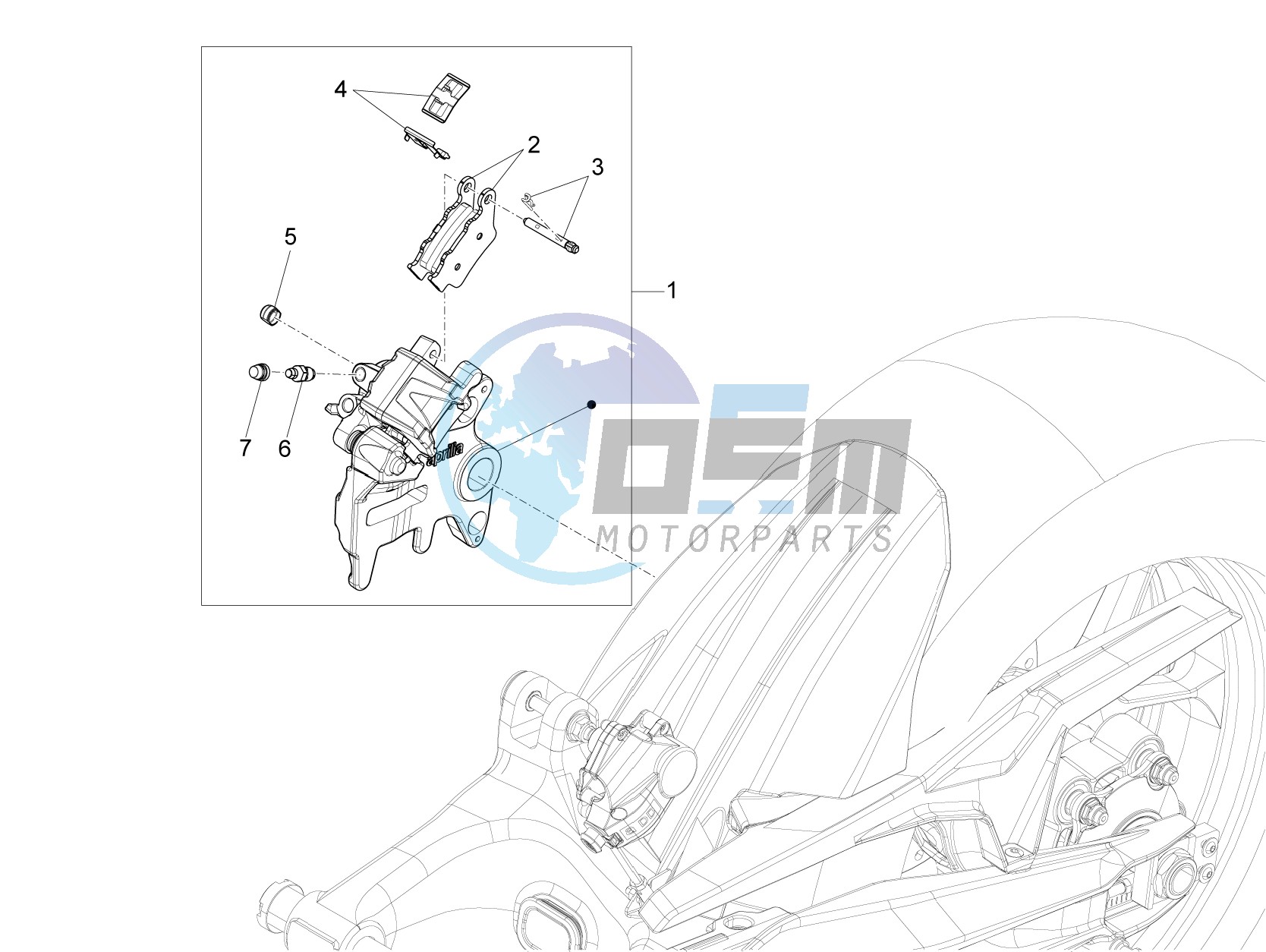 Rear brake caliper