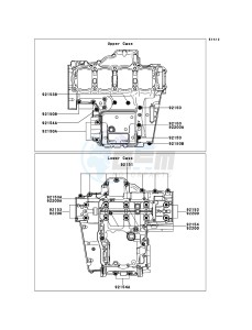 Z1000SX ABS ZX1000HBF FR GB XX (EU ME A(FRICA) drawing Crankcase Bolt Pattern