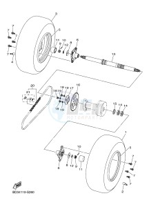 YFM90R YFM09RYXH (BD36) drawing REAR AXLE & WHEEL