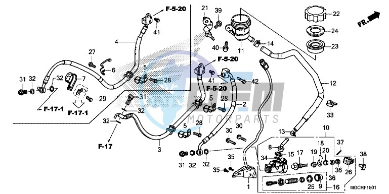 RR. BRAKE MASTER CYLINDER (CB1100CA/CAD/NA/NAD)