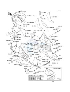 ZX 1200 B [NINJA ZX-12R] (B1-B4) [NINJA ZX-12R] drawing COWLING LOWERS -- B3_B4- -