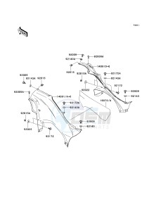 KVF 750 B (BRUTE FORCE 750 4X4I) (B6F-B7FA) A6F drawing SIDE COVERS