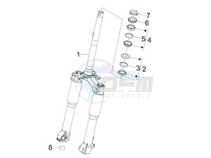 Liberty 200 4t e3 drawing Fork steering tube - Steering bearing unit