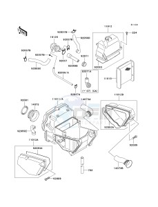 EX 500 D [NINJA 500R] (D6F-D9F) D8F drawing AIR CLEANER