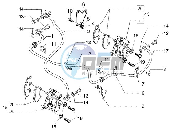 Brake calipers - brake pipes