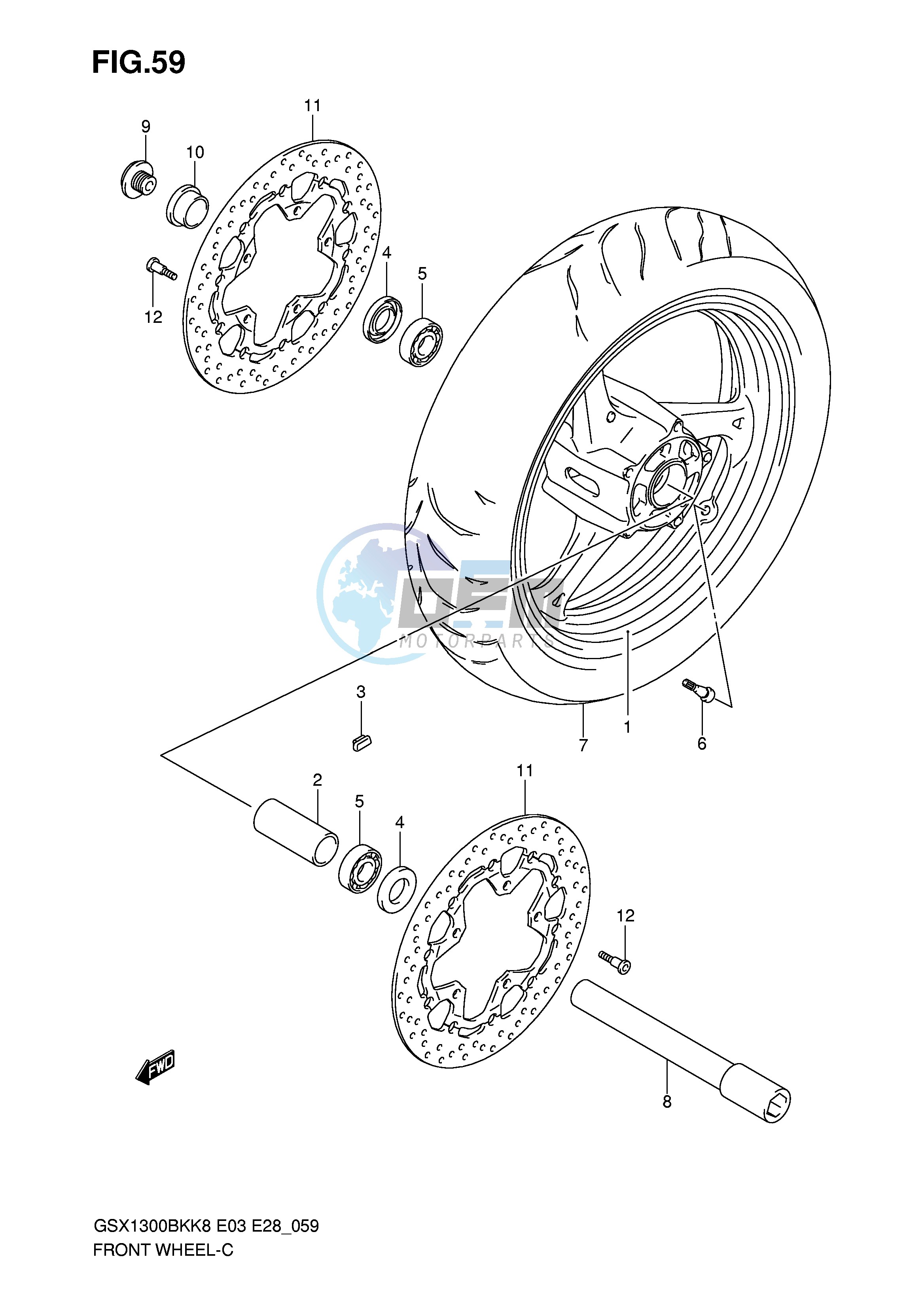 FRONT WHEEL (GSX1300BKK K9)