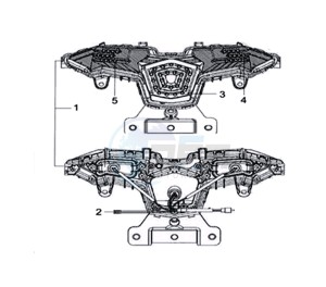 CRUISYM 250I (L8) EU drawing REAR LIGHT - LICENSE PLATE