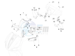 LIBERTY IGET 50 4T 3V NO ABS (NAFTA) drawing Front headlamps - Turn signal lamps