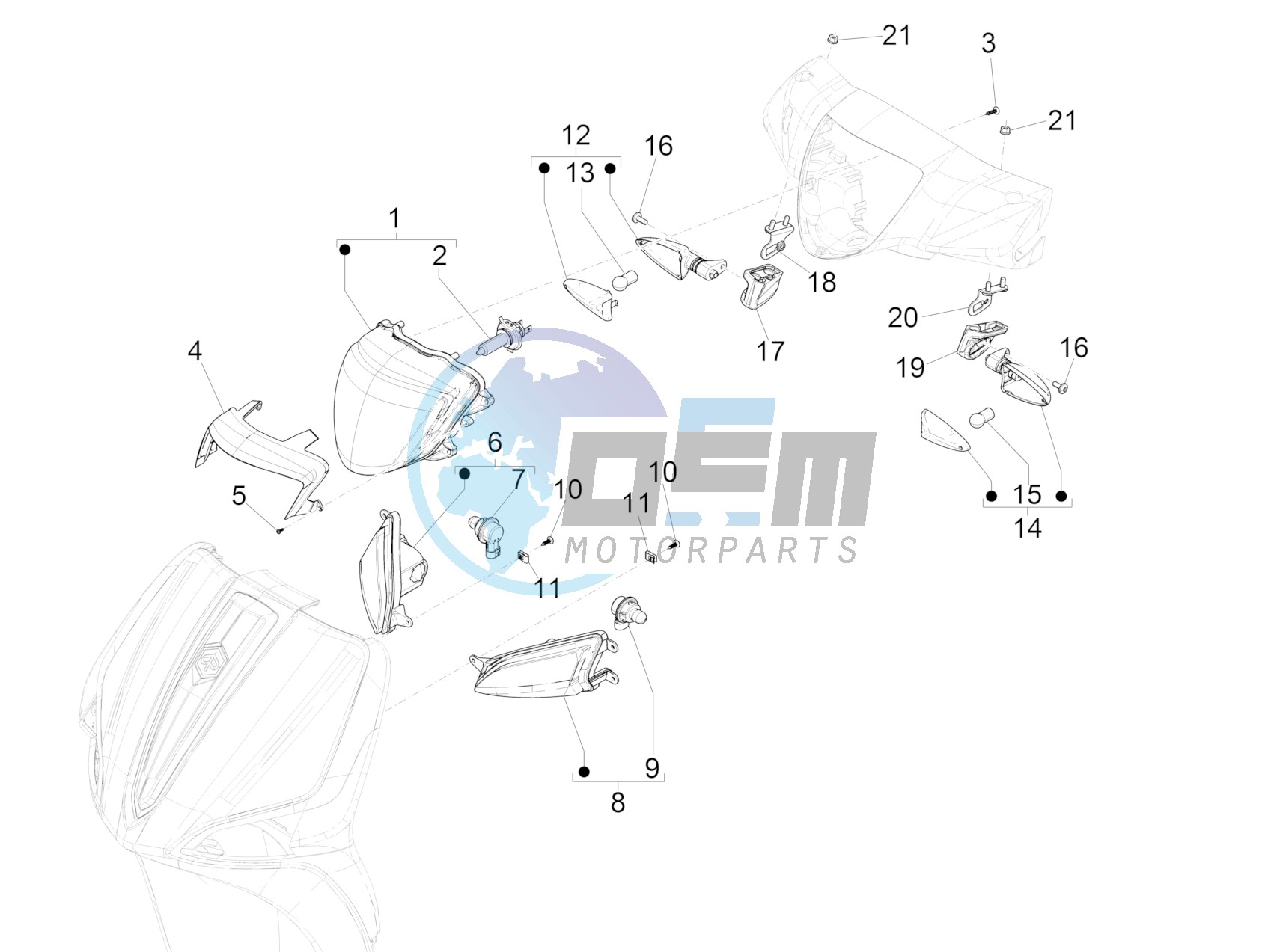 Front headlamps - Turn signal lamps