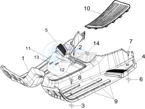 LXV 50 2T drawing Central cover - Footrests