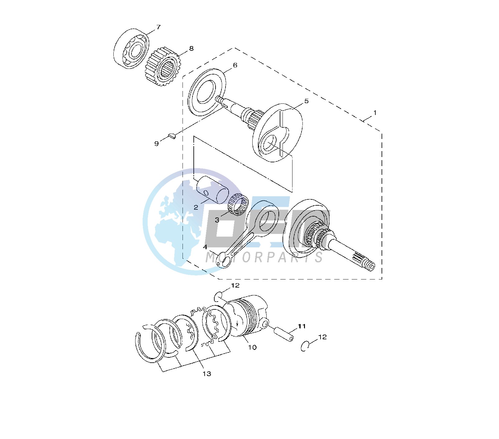 CRANKSHAFT AND PISTON