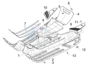 S 125 4T E3 drawing Central cover - Footrests