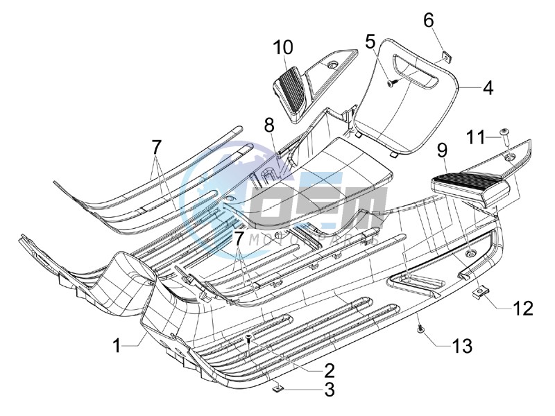 Central cover - Footrests