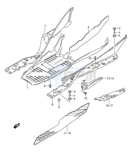 AN250 (E2) Burgman drawing REAR LEG SHIELD