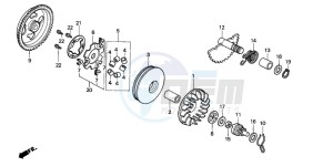 SJ50 BALI drawing DRIVE FACE/ KICK STARTER SPINDLE