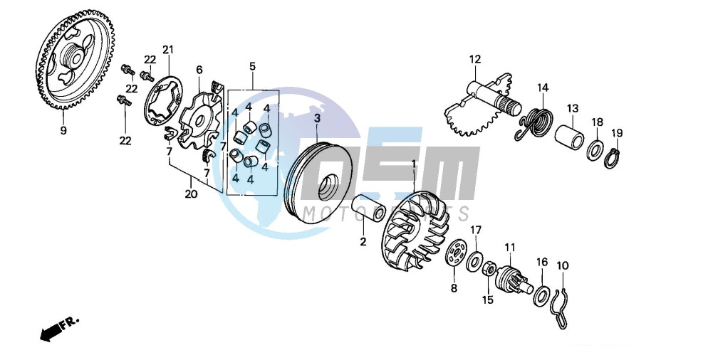 DRIVE FACE/ KICK STARTER SPINDLE