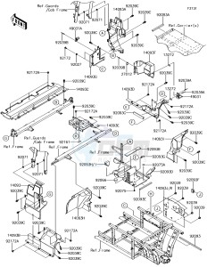 MULE PRO-DX KAF1000EJF EU drawing Frame Fittings(Rear)